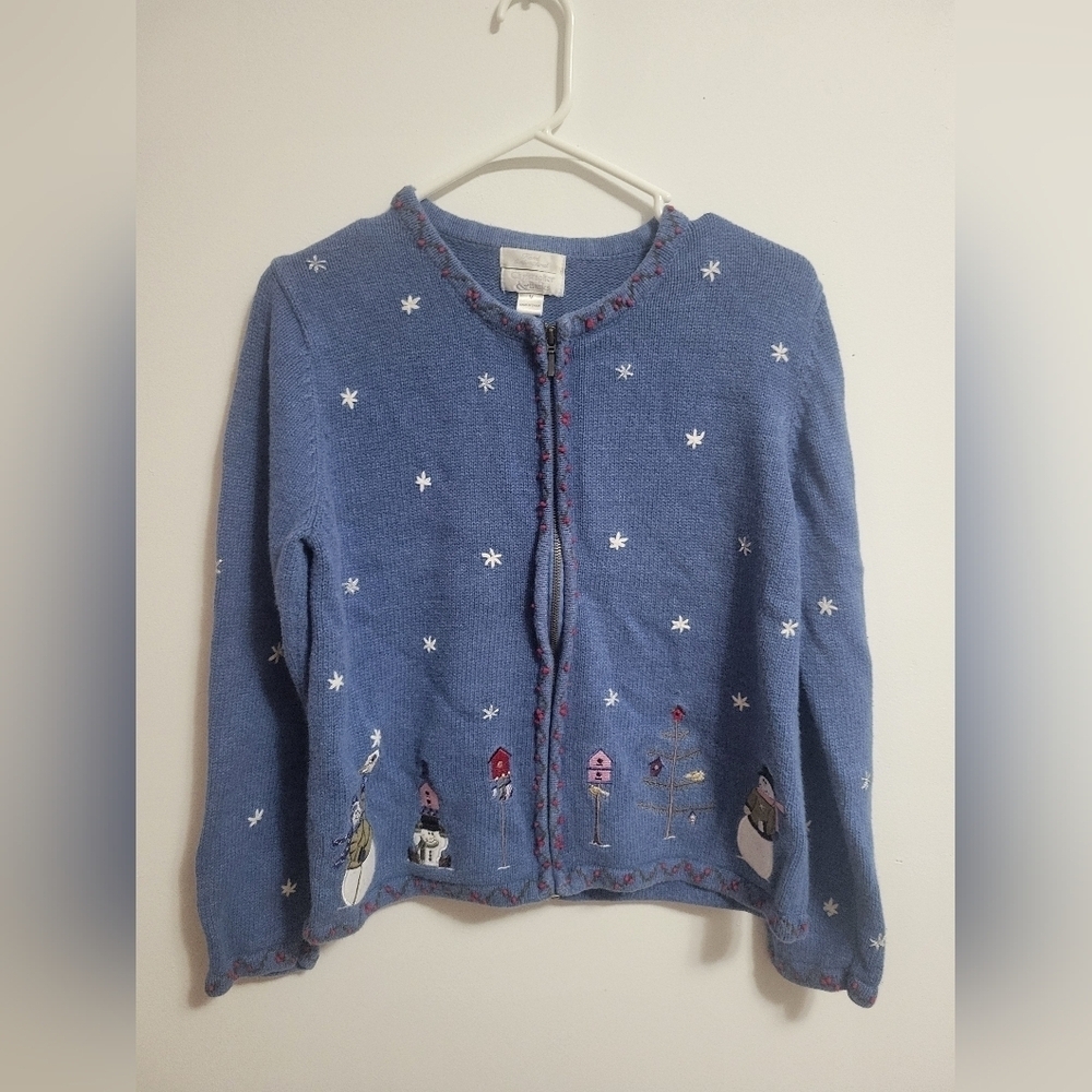 Christopher & Banks Vintage Holiday Snowmen Sweater - Picture 1 of 8